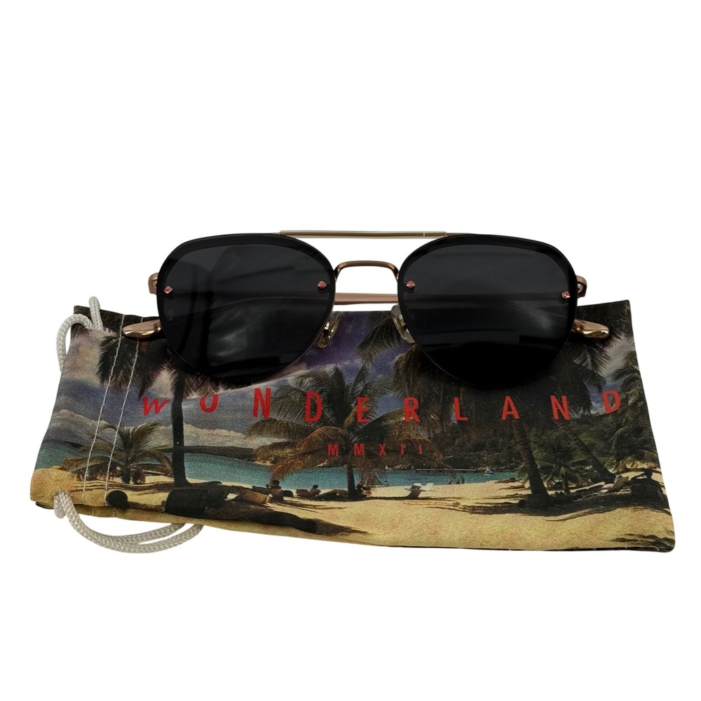 Wonderland Victorville Sunglasses Rose Gold Metal‎ Aviator Double Bridge Rare